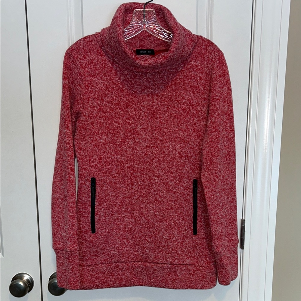 Cozy Red Cowl Neck Sweater/knit Women’s size S.